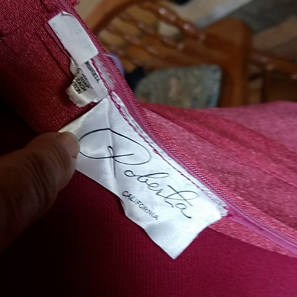 Vintage 80's formal Raspberry Burgundy Polyester gown dress - Picture 7 of 7